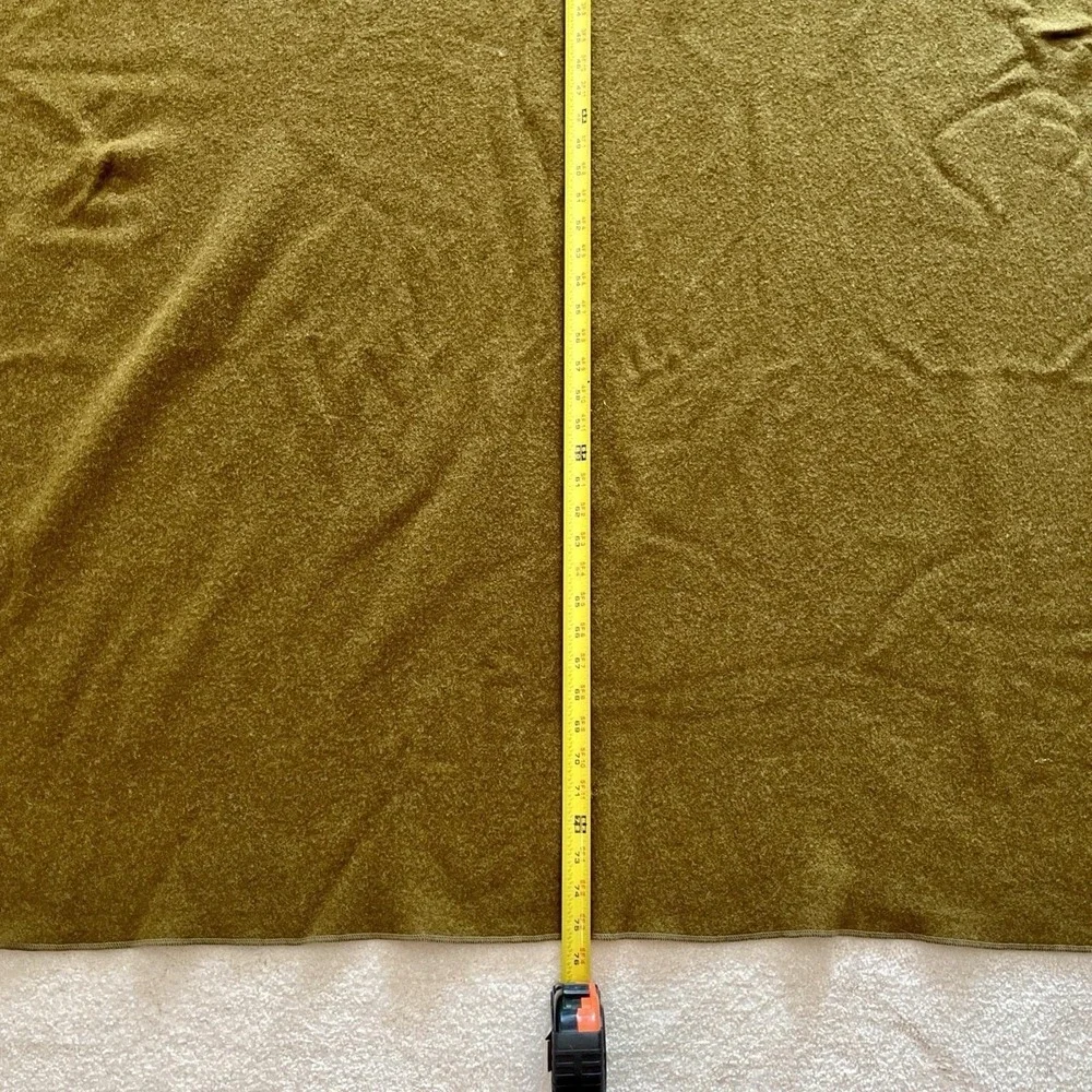 WW11 US Army Wool Blanket 1943 Virginia Woolen Co Olive Drab 66x84 QM Tag 1 Hole